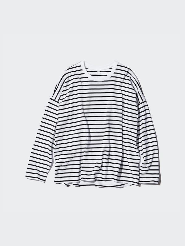 Smooth Cotton Oversized T-Shirt | Striped