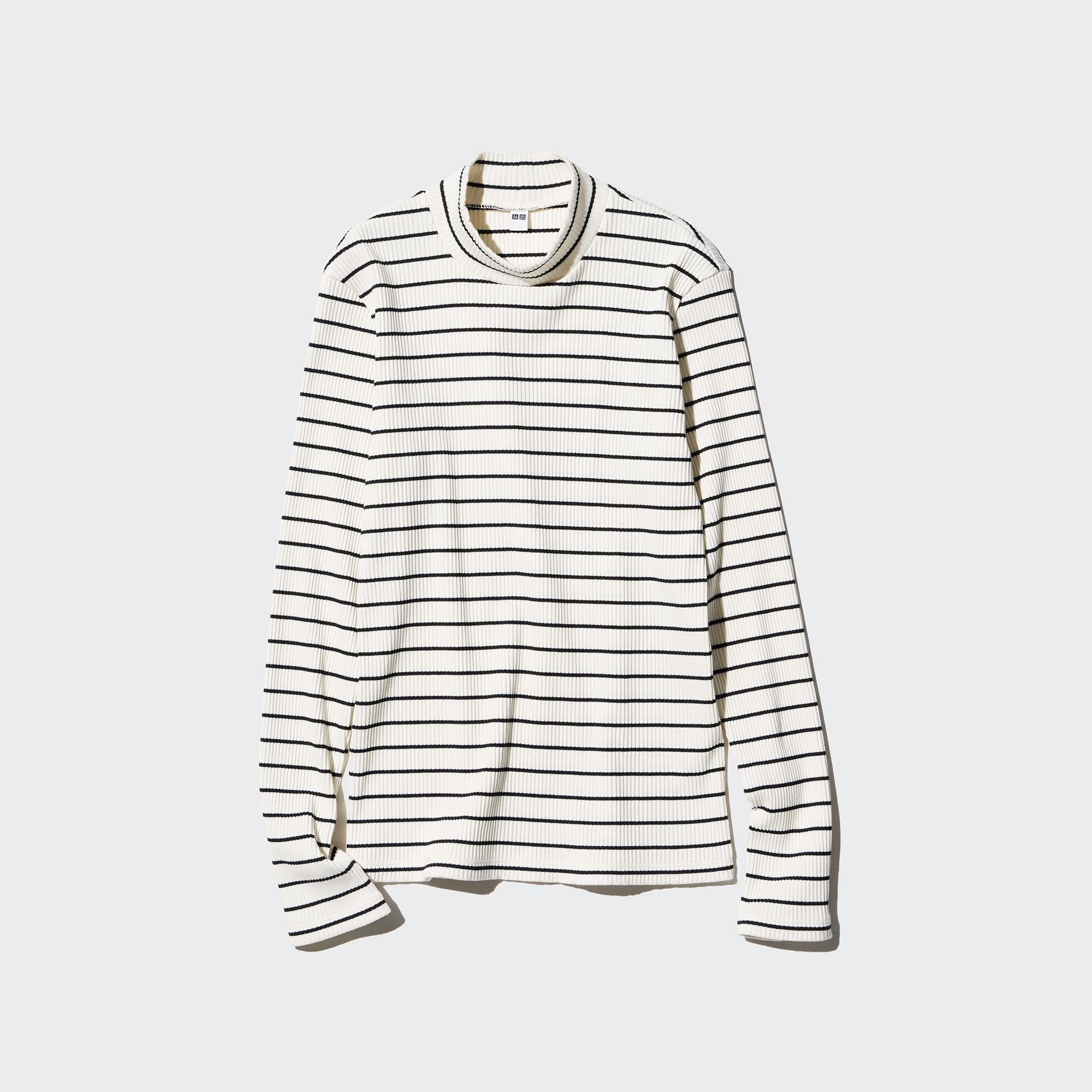 RIBBED HIGH NECK T-SHIRT