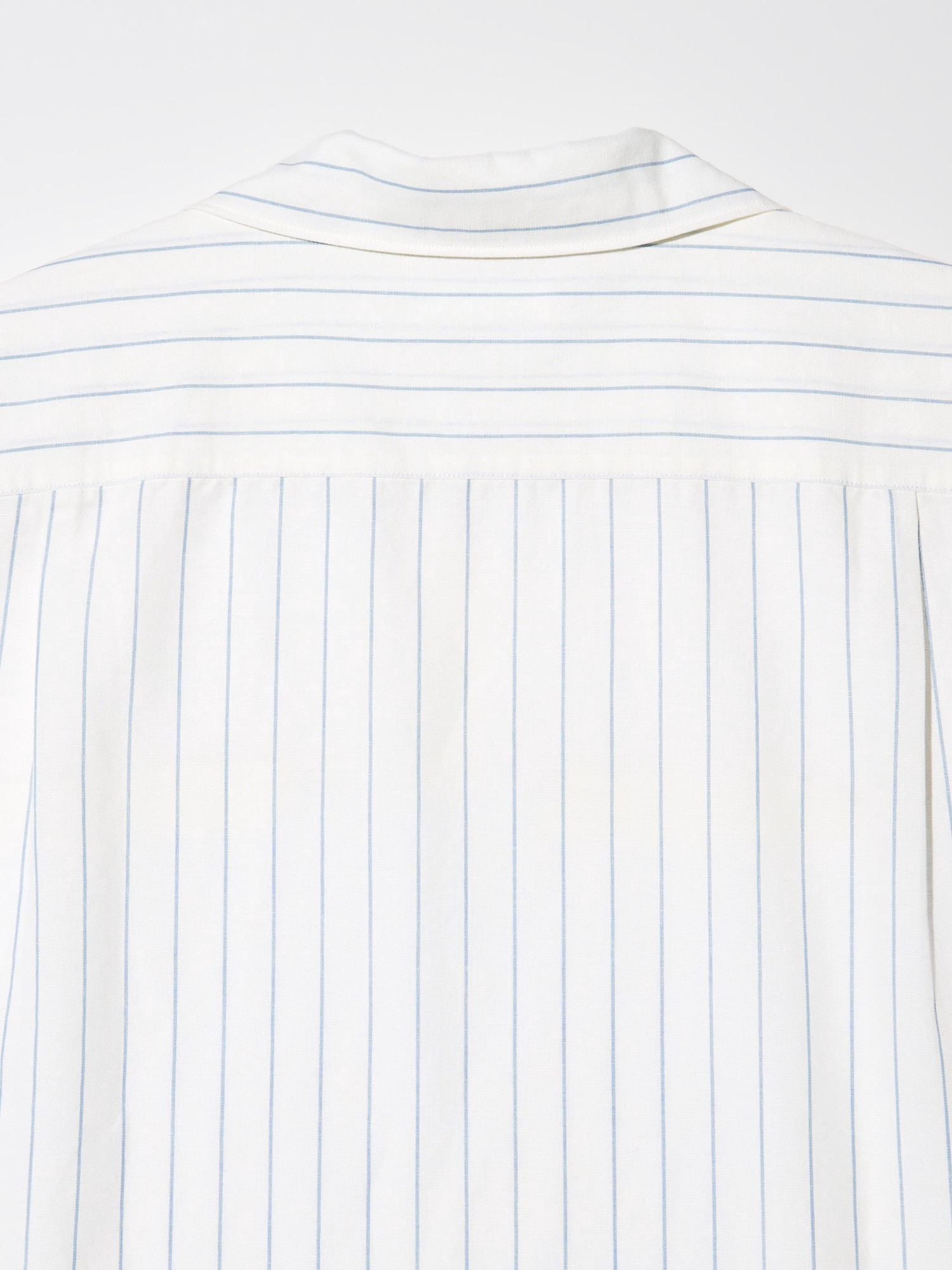 Men's Cotton Linen Blend Shirt (Stripe, Short Sleeve, Open Collar