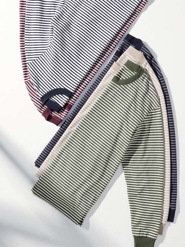 AIRism Cotton T-Shirt | Long Sleeve | Striped