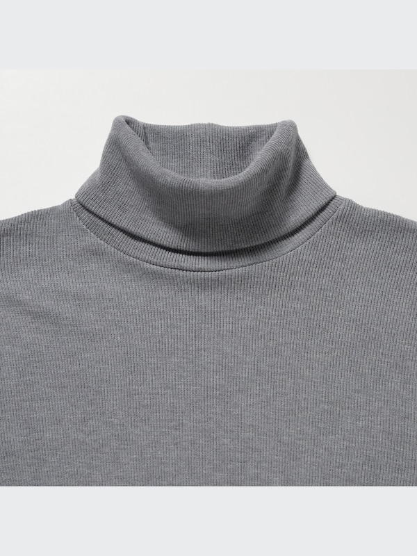 HEATTECH Extra Warm Seamless Ribbed Turtleneck Thermal Long Sleeved T-Shirt