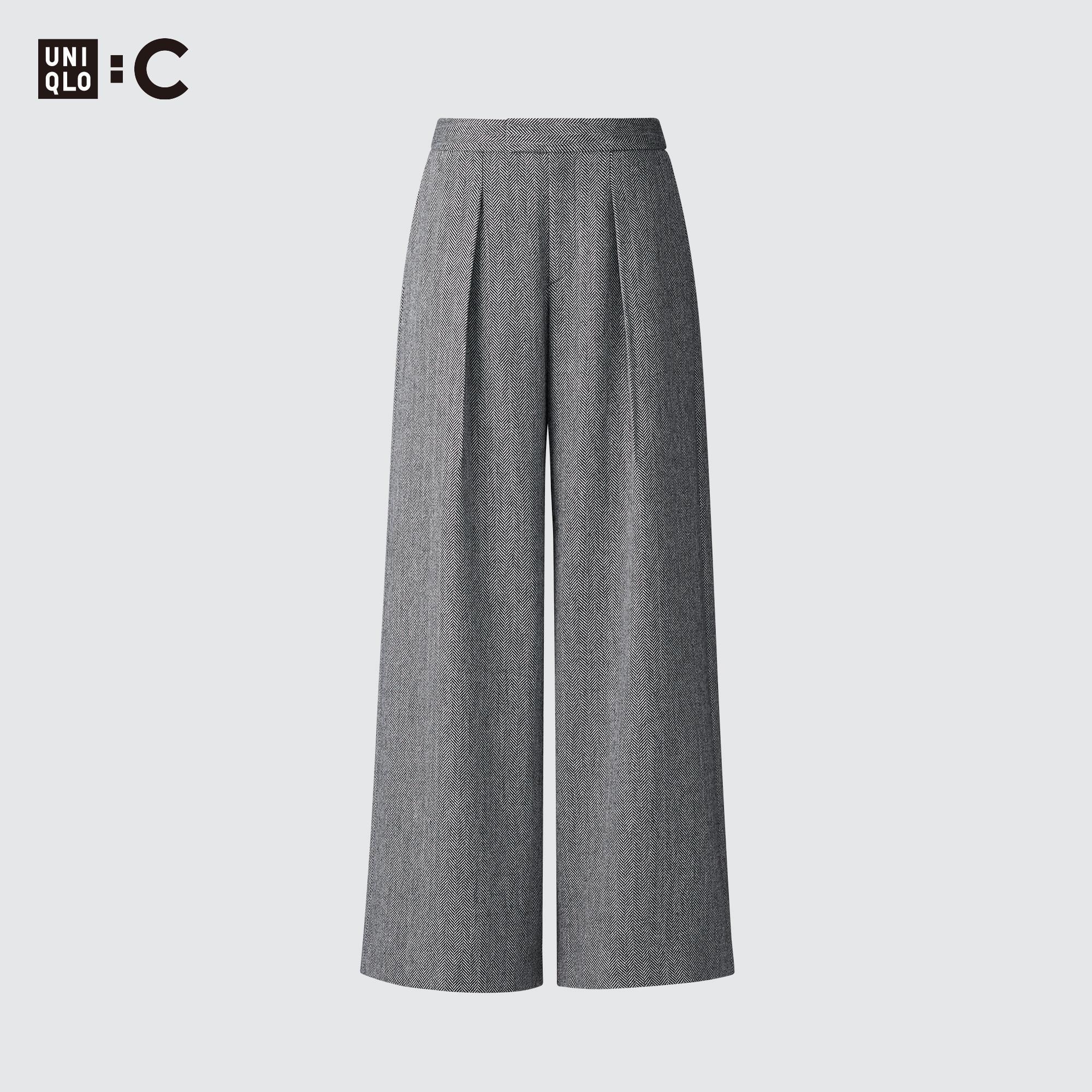 Pleated Wide Pants | Tweed