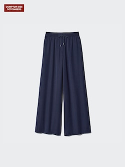 Pressed Wool Wide Trousers