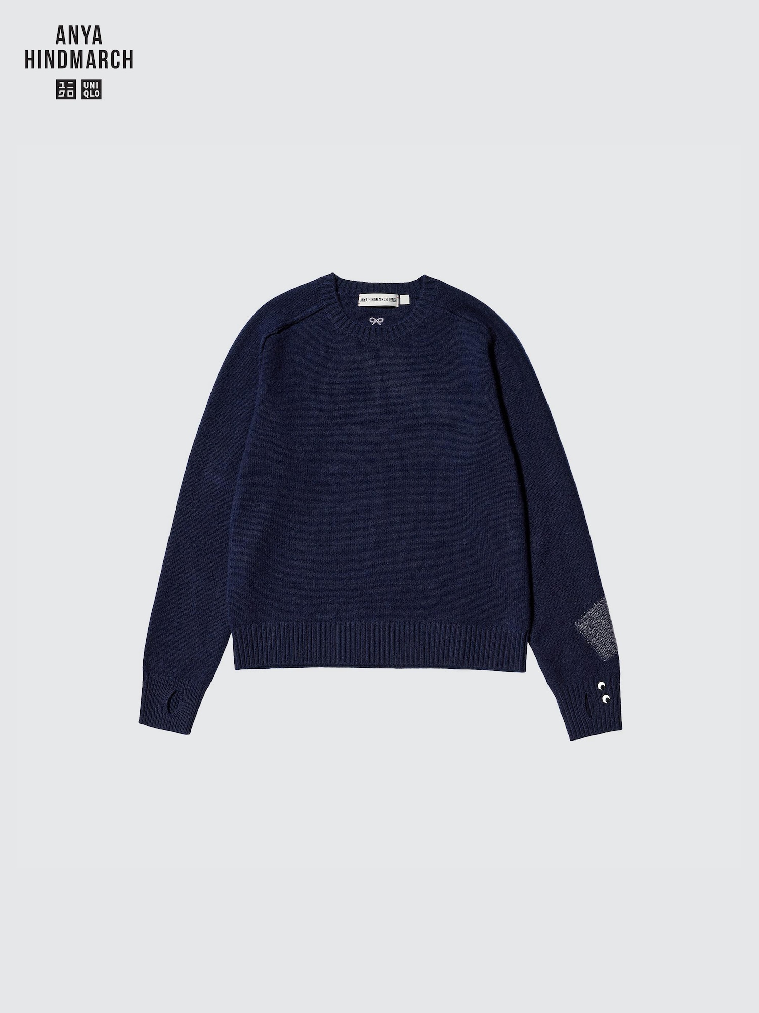 ユニクロ ANYA HINDMARCHネイビー Mカシミヤ100% NEW 100% Cashmere NAVY BLUE M MEDIUM Anya Hindmarch x Uniqlo Long