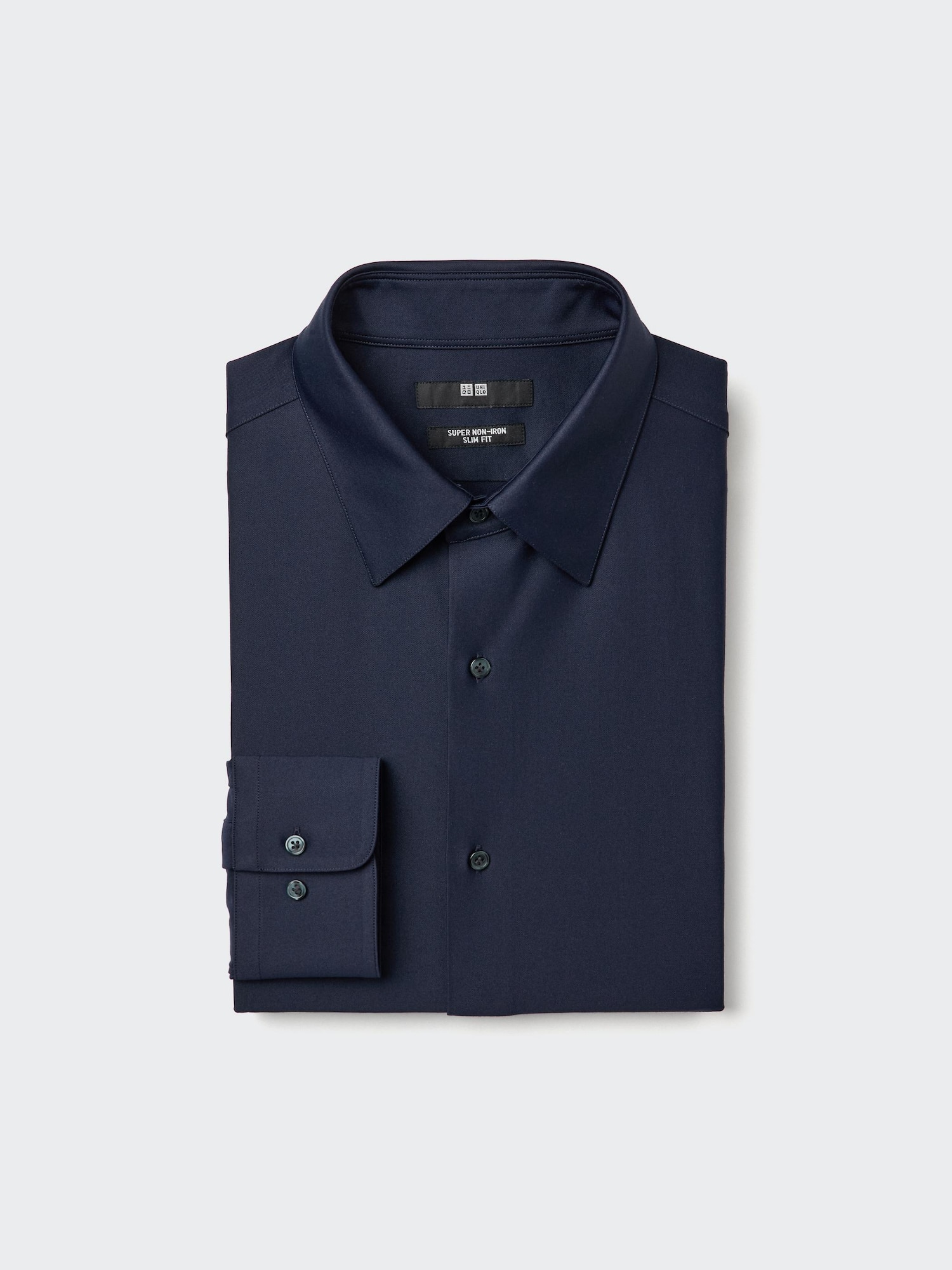 UNIQLO Men's Super Non-Iron Jersey Slim Shirt | Regular Collar with Quick-Drying, Navy, XL UNIQLO Men's Super Non-Iron Jersey Slim Shirt | Regular Collar with Quick-Drying, Navy, XL