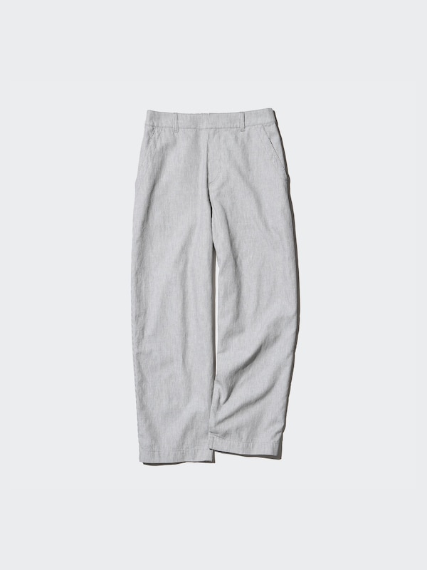 Linen Cotton Tapered Pants | Striped
