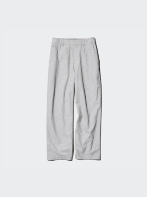 Linen Cotton Tapered Pants | Striped | Tall