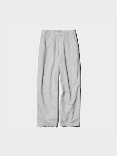Linen Cotton Tapered Pants | Striped | Tall
