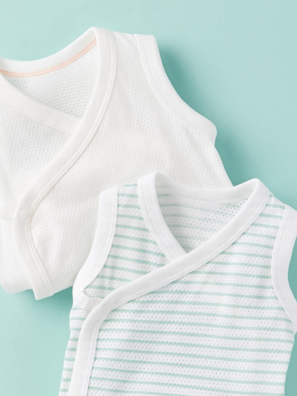Newborn Cotton Mesh Inner Sleeveless Bodysuit