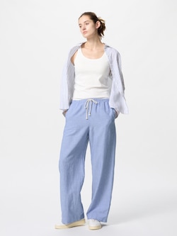 Linen Blend Easy Trousers (Longer)
