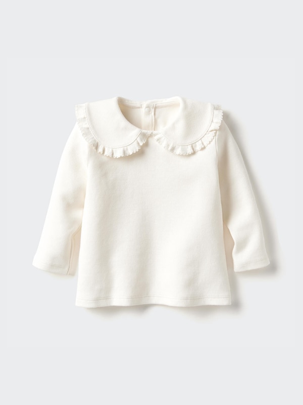 Crew Neck T-Shirt (Long Sleeve, Frill)
