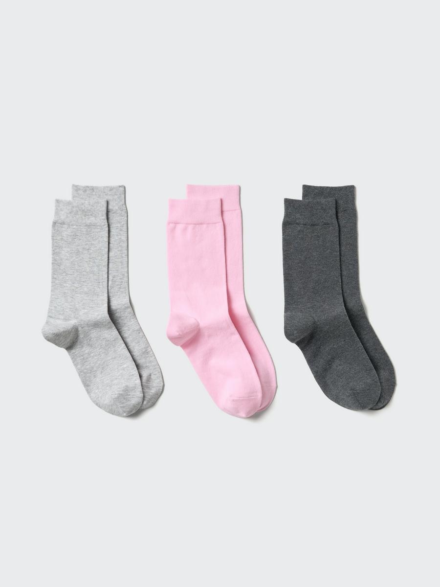 UNIQLO Women's Socks 3 Pairs, Gray, US W 7.5-10