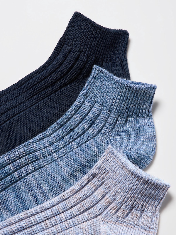 Mix Yarn Short Socks | 3 Pairs