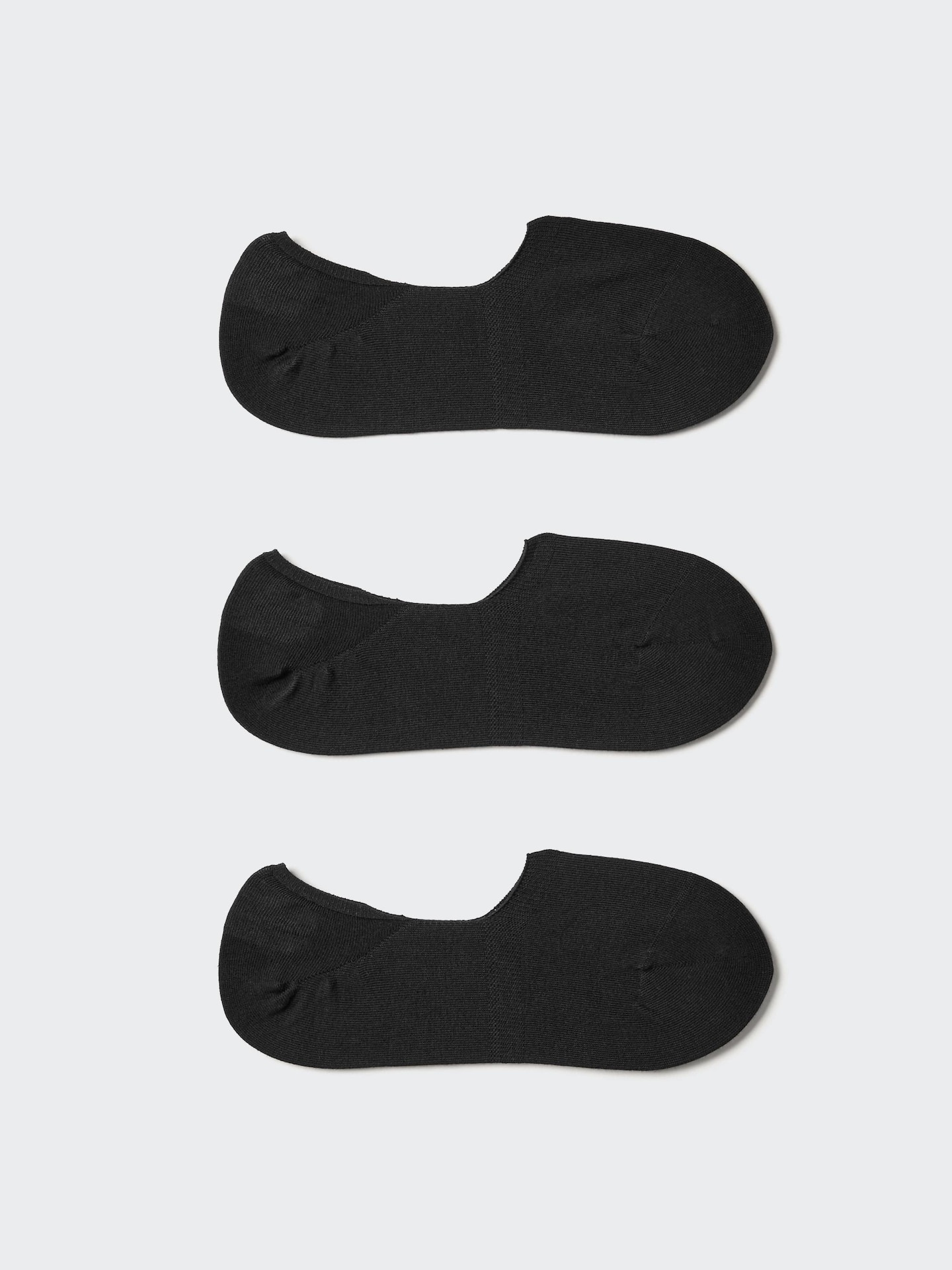 Женские носки Uniqlo Footsies | 3 Pairs, цвет: Чёрный — фото 1
