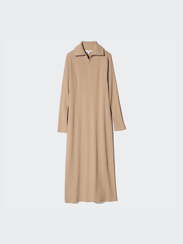 Half-Zip Knit Dress