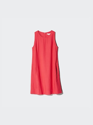 Linen Blend Mini Dress (Sleeveless)