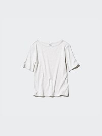 Ribbed Boat Neck T-Shirt