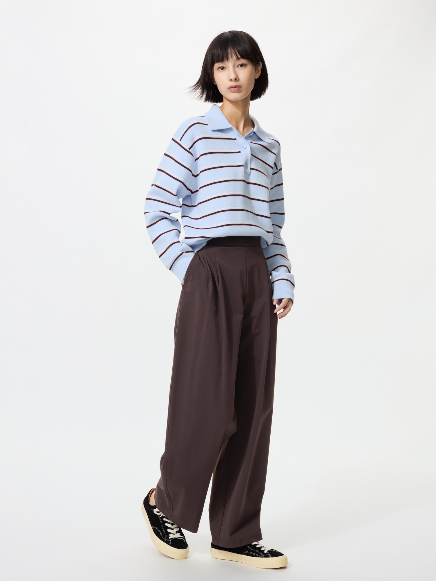 Uniqlo Women's Ultra Stretch Active Wide Pants Dark Brown M