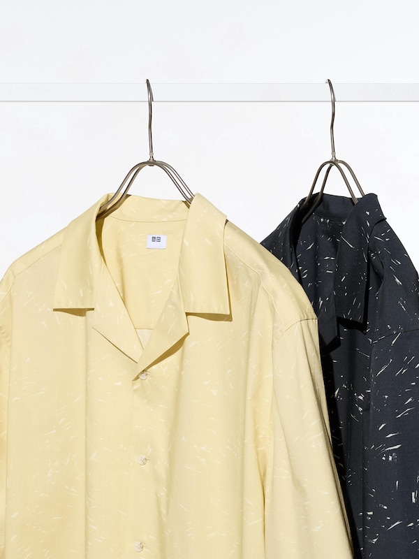Open Collar Short Sleeve Shirt | Printed