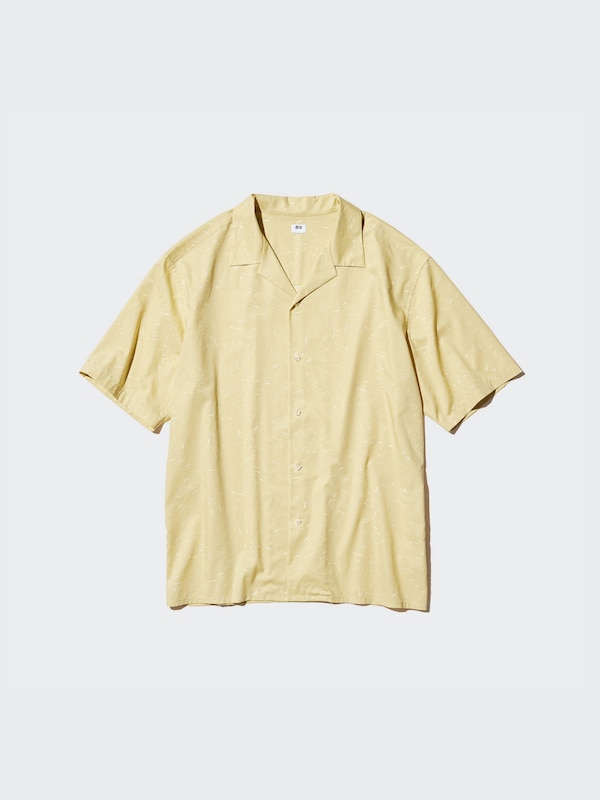 Open Collar Short Sleeve Shirt | Printed