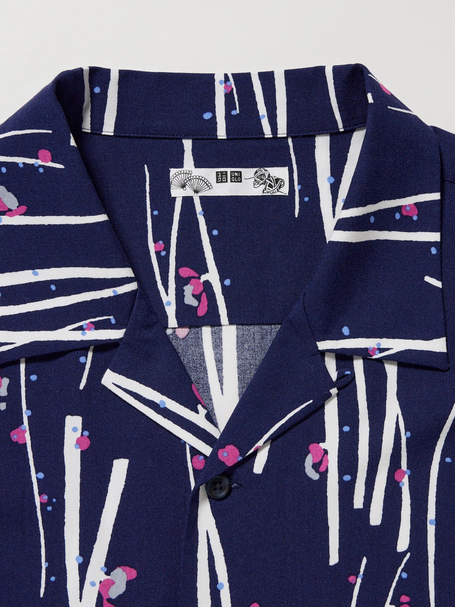 Open Collar Short Sleeve Shirt | Japanese Auspicious Symbol