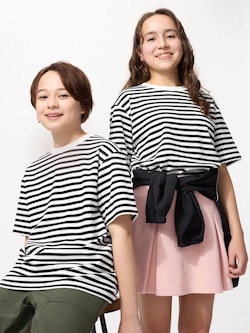 AIRism COTTON STRIPED CREW NECK T-SHIRT
