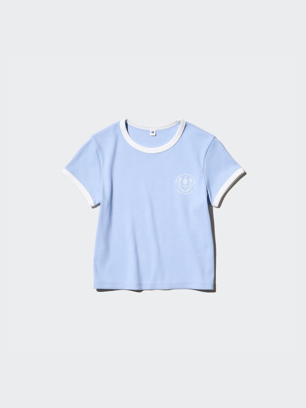 Soft Ribbed Graphic Mini T-Shirt | Contrast Trim