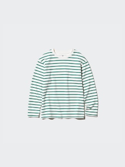 AIRism Cotton T-Shirt | Long Sleeve | Striped