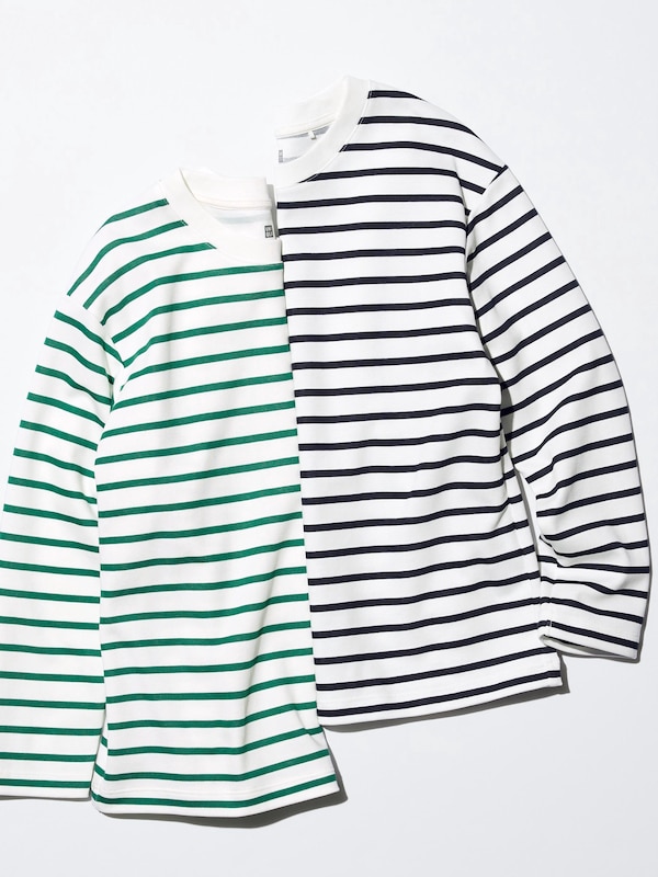 AIRism Cotton T-Shirt | Long Sleeve | Striped
