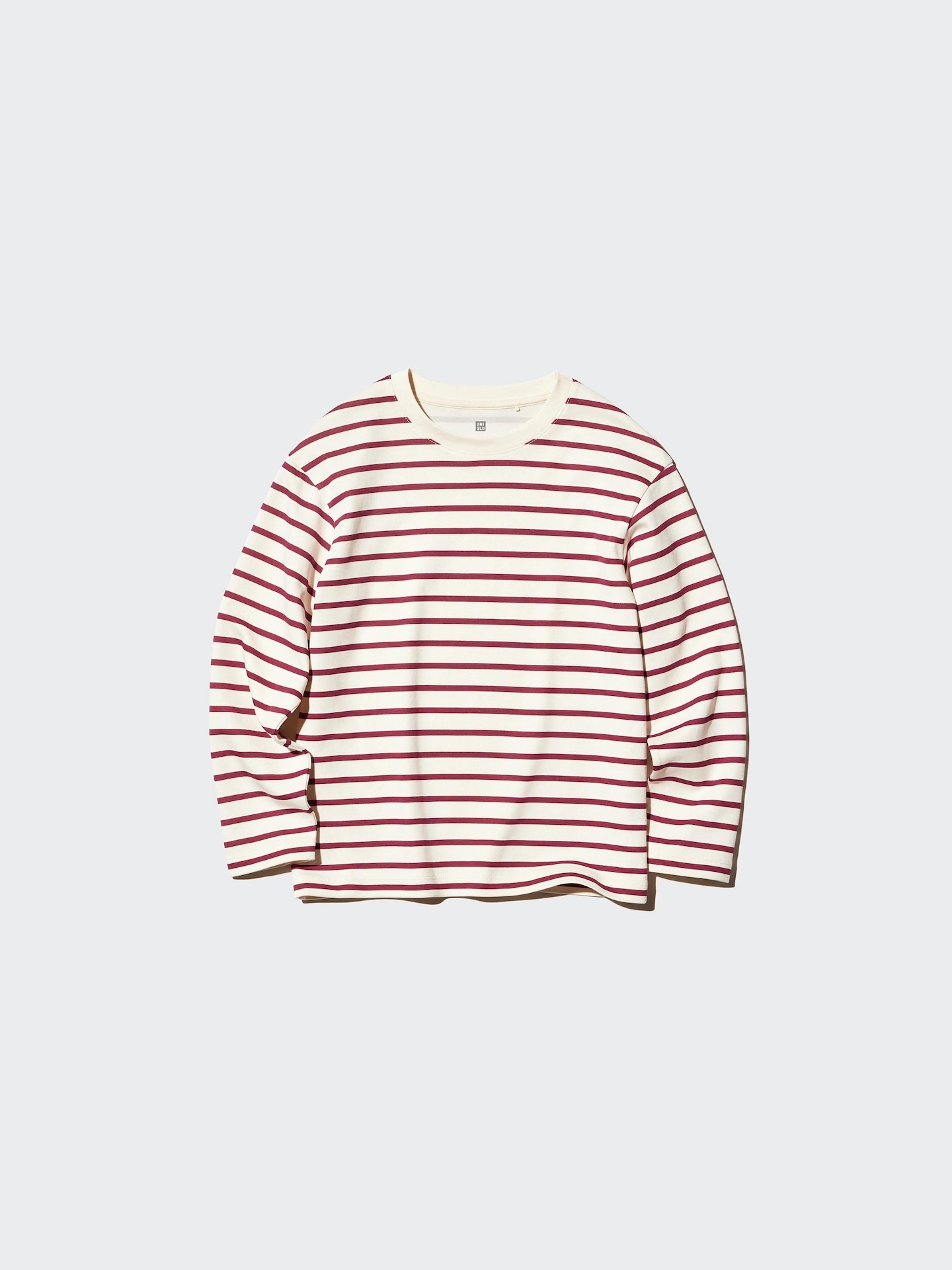 Детская футболка Uniqlo AIRism Cotton T-Shirt Long Sleeve Striped, цвет: Тёмно-синий — фото 4
