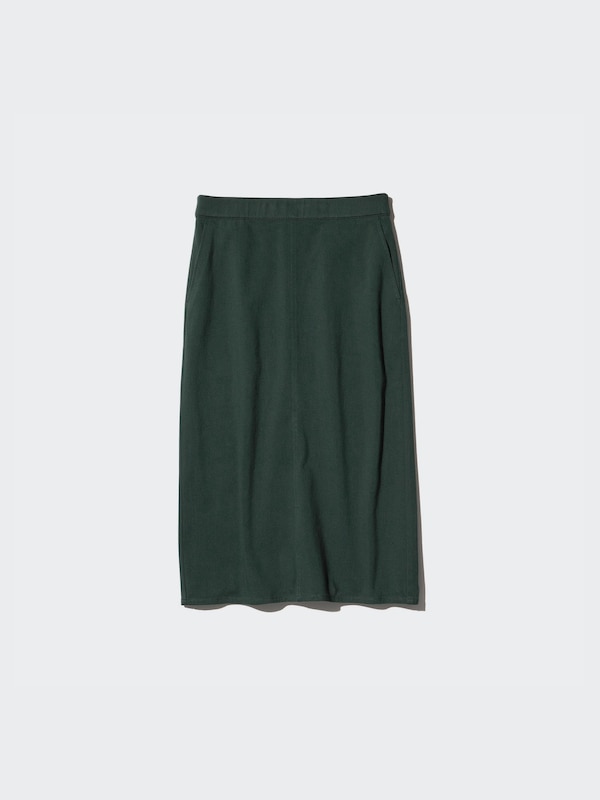 Ultra Stretch Narrow Skirt (Denim, Shorter)