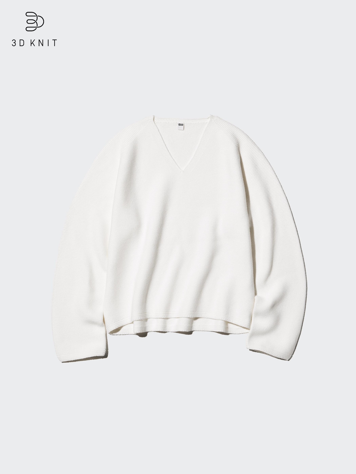 Women's 3D Knit Cotton Relaxed V Neck Sweater | UNIQLO CA