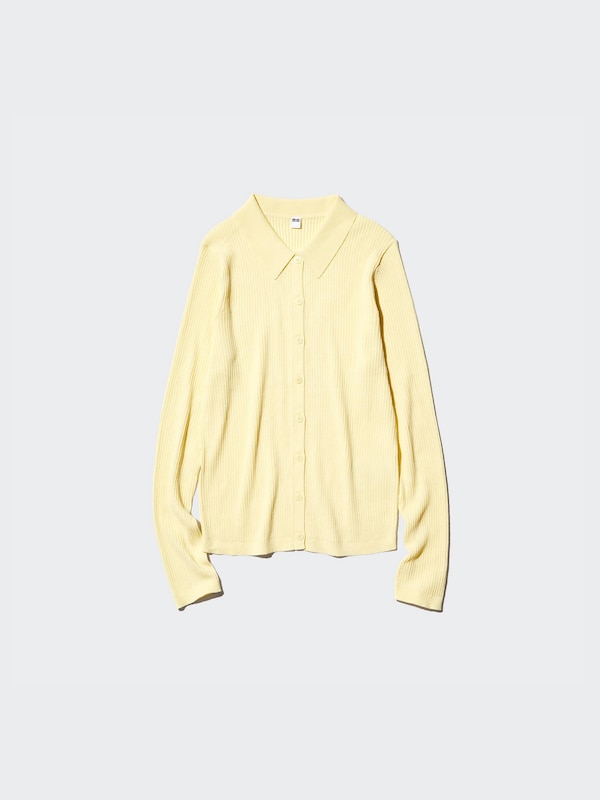 Ribbed Polo Cardigan
