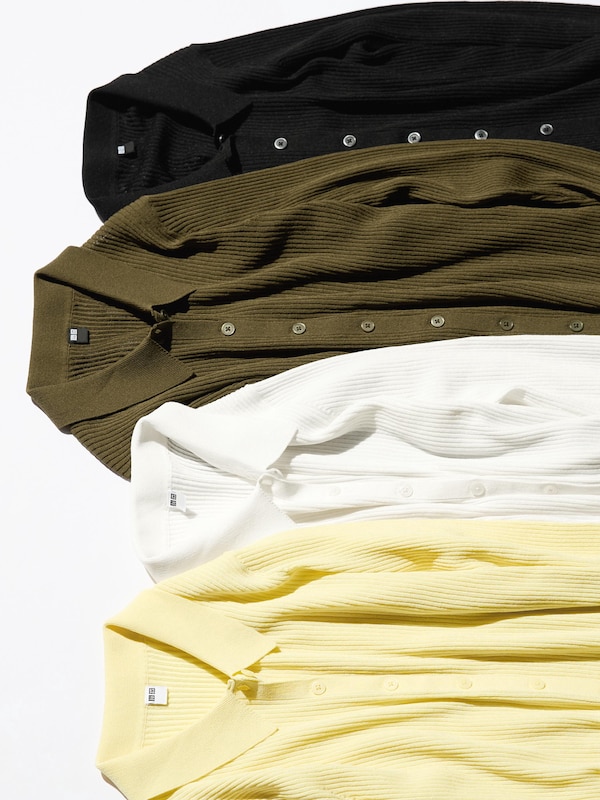 Ribbed Polo Cardigan