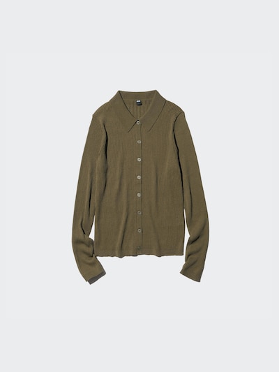 Ribbed Polo Cardigan