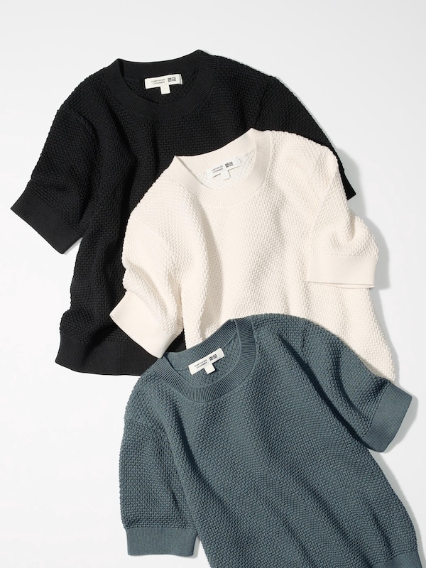 Cotton Popcorn Sweater | Short Sleeve