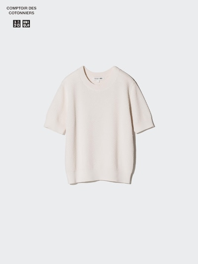Cotton Popcorn Sweater | Short Sleeve