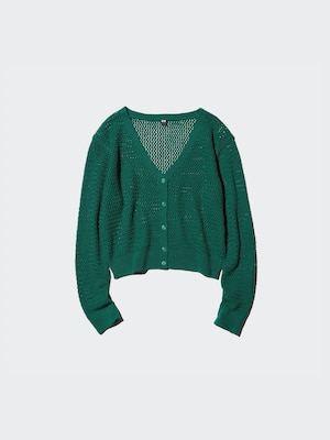 Mesh V-Neck Short Cardigan