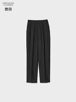 Tweed Pleated Tapered Trousers (Longer)