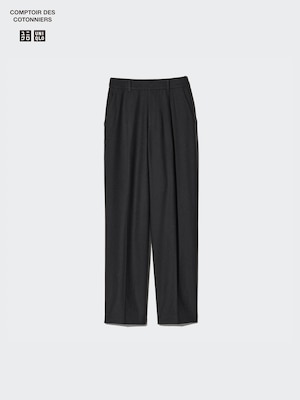 Tweed Pleated Tapered Trousers (Longer)