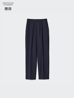 Tweed Pleated Tapered Trousers (Longer)