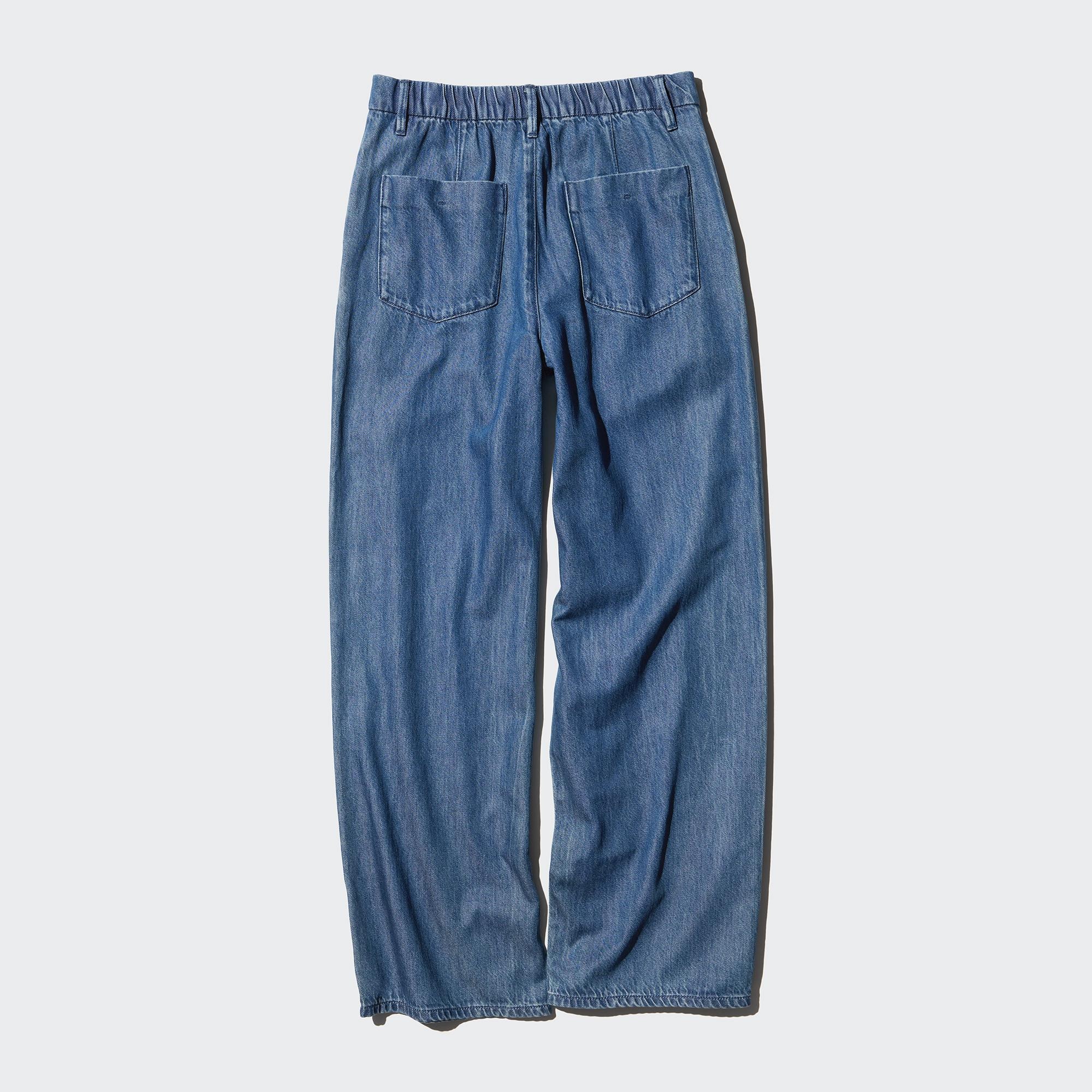 DRAPEY DENIM PLEATED PANTS