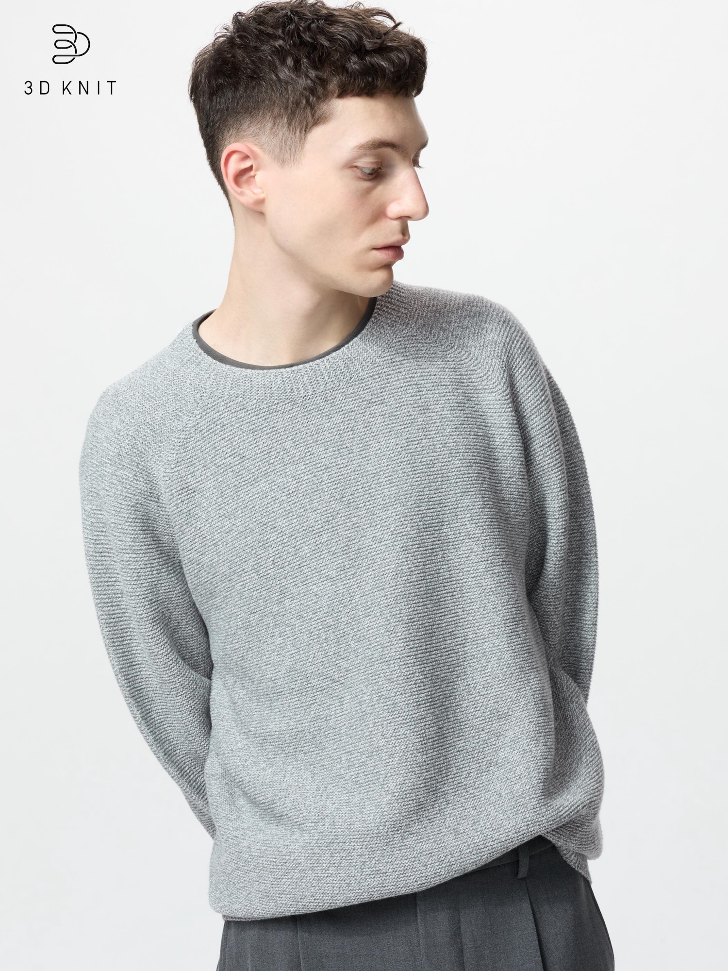 SHOP LOOKS FOR「WIDE FIT CHINO PANTS, 3D KNIT CREW NECK