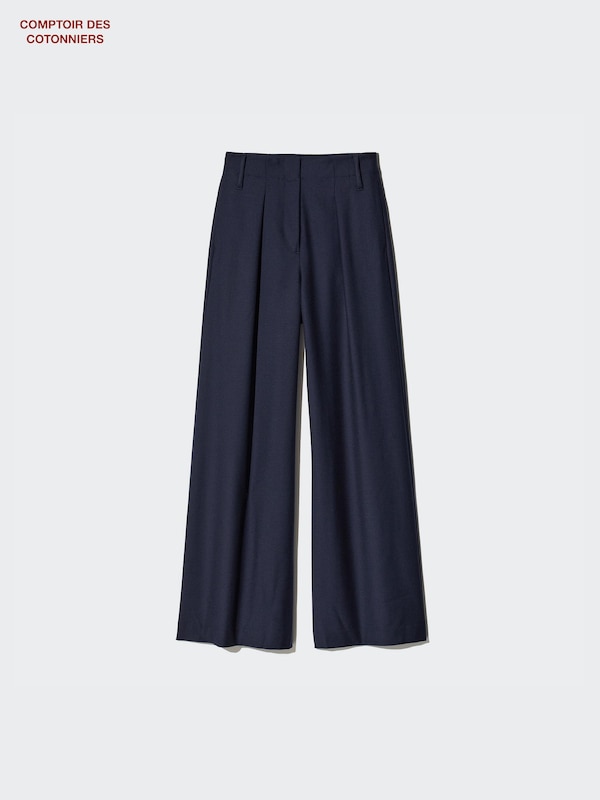 Pantalón lana cashmere mezcla pinzas ancho