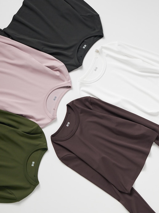 AIRism Ultra Stretch Cropped Long Sleeve T-Shirt