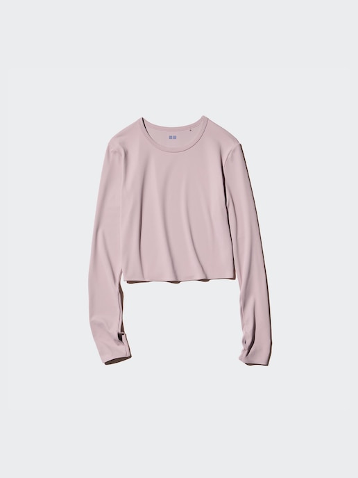 AIRism Ultra Stretch Cropped Long Sleeve T-Shirt