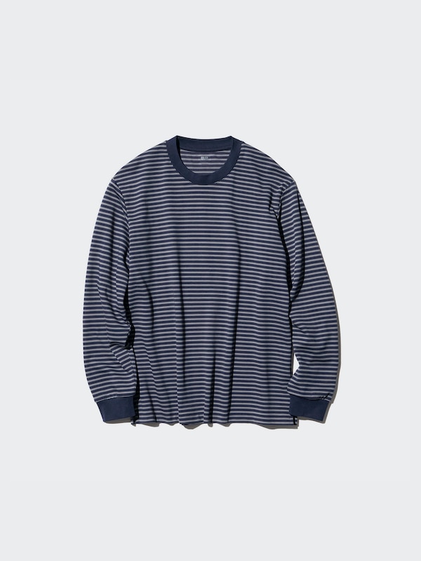 AIRism COTTON STRIPED T-SHIRT LONG SLEEVE