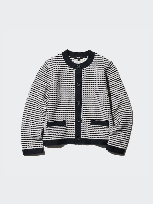 Strickjacke (kurz, gestreift)