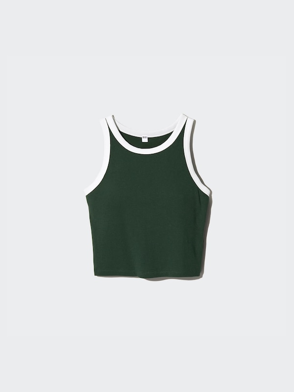 Ribbed Cropped Bra Top | Contrast Trim