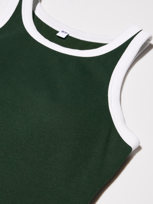Ribbed Cropped Bra Top | Contrast Trim